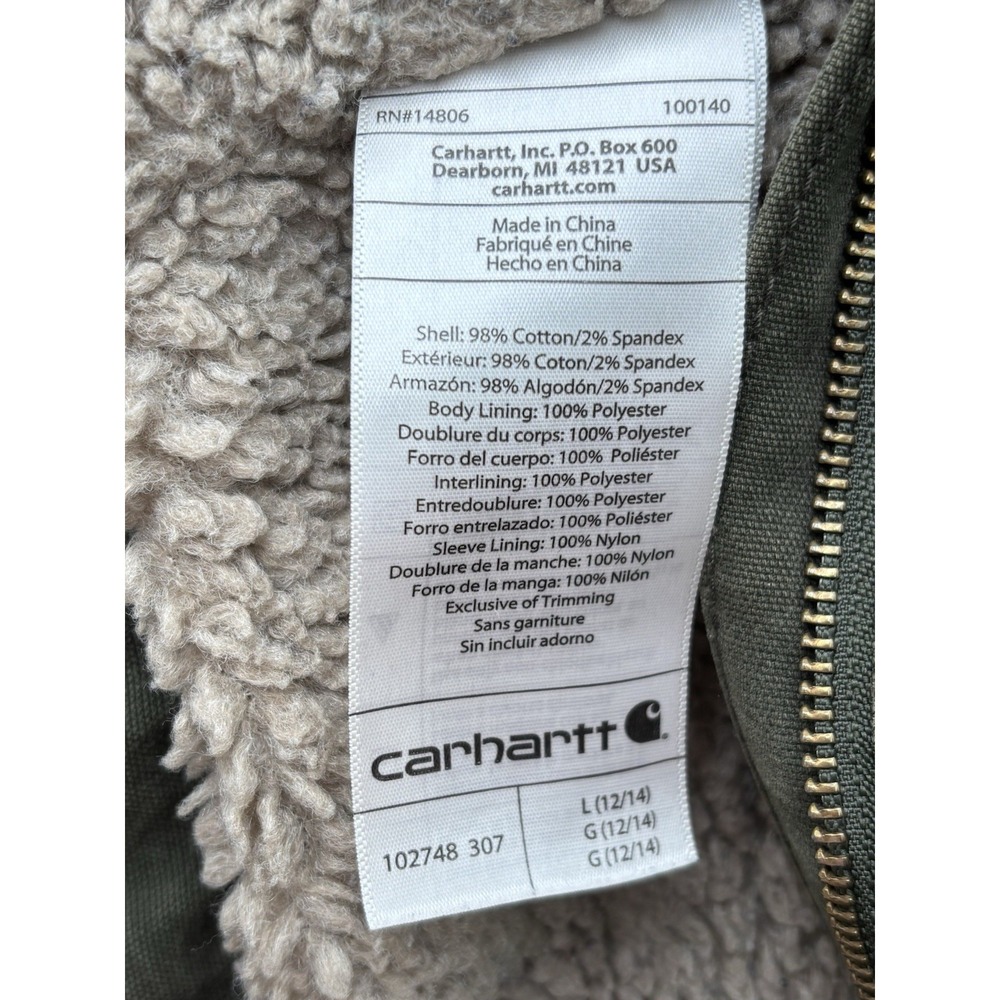 Carhartt Crawford Women's L Olive Sherpa Lined Parka Gorpcore Hiking Camping - Picture 6 of 11